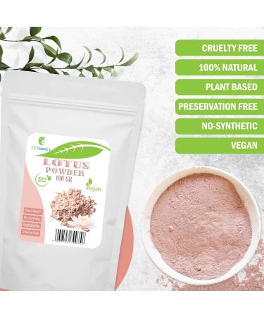100% Natural Lotus Seed Powder (Nelumbo nucifera) - Improves Skin Appearance Anti-Aging Regenerating Suitable for All Skin Types - 100g - Buy Online on GoSupps.com