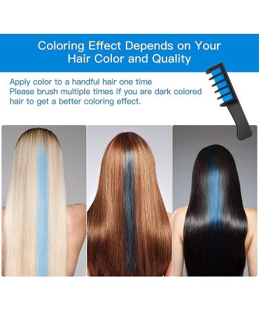 10 Pcs Hair Chalk Comb for Kids Girls - Washable & Temporary Bright Colors - Ideal Gift for Ages 6-12 - Perfect for Birthday Parties & Cosplay - Blue - Buy Online on GoSupps.com