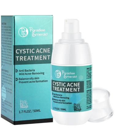 Paradise Emerald Cystic Acne Spot Treatment, Hormonal Acne Treatment, Cystic Acne Treatment for Face,Back and Body, with Salicylic Acid and Tea Tree Oil, Pimple Cream, Advanced Acne Cream for Teens & Adults