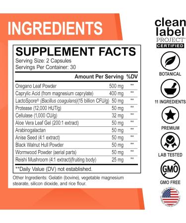 Multi Collagen Peptides & Candida Cleanse - Type I II III V & X Multi Collagen Skin Hair & Nails - Extra Strength Probiotic Complex Cleanser Natural Oral Herbal Oregano & Caprylic Acid Capsules - Buy Online on GoSupps.com