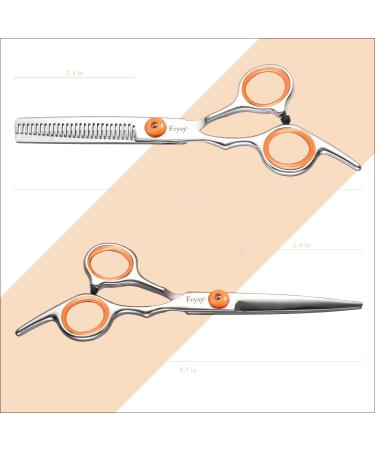Effy Professional Hair Scissors Set | Best Hair Cutting Scissors for Men Women & Dogs | High-Quality Orange Hairdresser Tools - Buy Online on GoSupps.com