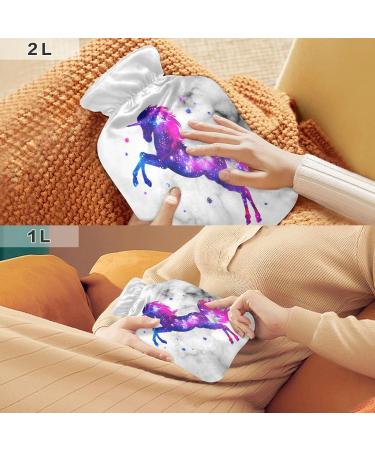 White Marble Galaxy Unicorn Heat Bottle | 2L Pain Relief Water Heating Cushion | Ideal for Sports Injuries & Comfort - Buy Online on GoSupps.com