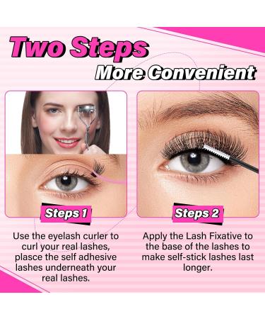 PRO Self Adhesive Eyelashes Kit - 120pcs Press On Lashes Lash Fixative & Remover Easy Home Application | Velvety D-10-18mix Eyelash Extension Set - Buy Online on GoSupps.com