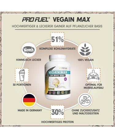 Vegain Max Lean Muscle Mass Gainer - 2x3kg Chocolate & Vanilla Mix - High Protein (30%) & Complex Carbs - Vegan Lactose-Free No Maltodextrin - Buy Online on GoSupps.com