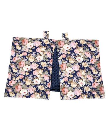 Oikabio Car Seat Cover Nursing Scarf Canopy for Boys Girls Breastfeeding Dark Blue Flowers