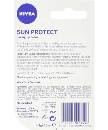 Nivea Sun Lip SPF30 - Protect Your Lips with Sunscreen - Buy Online on GoSupps.com