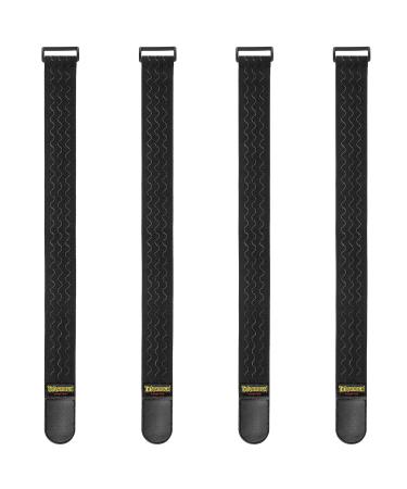 Trilancer Elastic Cinch Straps with Anti-Slip Strips, 24 "x 2" (4 Pack) Multipurpose Hook and Loop Bundling Straps for Hose, Cords, Bike, Luggage, Camping, Yoga Mats