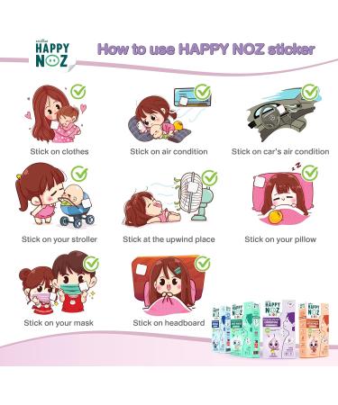 Happy Noz Organic Onion Patch Kids with Tea Tree Oil Allergy Relief Stuffy Nose 6 Patches/Box 12 Hours Duration Aroma Patch Nasal Strips and Nose Strips Alternative - Buy Online on GoSupps.com