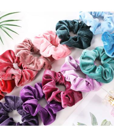 VENUSTE Scrunchies for Women and Girls Premium Velvet Scrunchy for Hair Cute Colors Elastic Thick Bands Soft Ropes Ponytail Holder Hair Accessories 12 Pack Multi - Buy Online on GoSupps.com