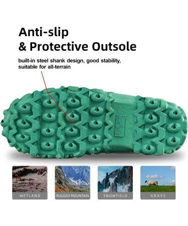 DRYCODE Women's Rubber Boots | Steel Shank, Waterproof, Insulated | Mid Calf Rain Boots for Gardening, Farming, Fishing, Hunting | 6 Green - Buy Online on GoSupps.com