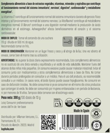  KUPHUKA GREENS Super Greens Powder (411 g) with +70 plant extracts superfoods vitamins minerals probiotics spirulina ashwagandha chlorella - 100% natural (pineapple - coconut) - Buy Online on GoSupps.com