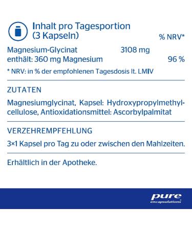 Pure Encapsulations Magnesium Glycinate - 180 Vegan Capsules for Optimal Absorption - International Shipping Available - Buy Online on GoSupps.com