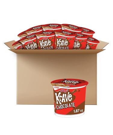 Kellogg's Krave Breakfast Cereal Cups - Chocolate Kids Snacks with 7 Vitamins & Minerals | 22.4oz (12 Cups) - Buy Online on GoSupps.com