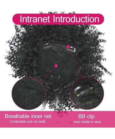 Curly Hair Topper with Clip-in Bangs - Matthia Short Kinky Curly Synthetic Hair Extensions - Buy Online on GoSupps.com