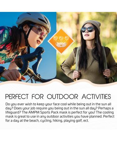 AMPM Sports Pack Cooling Mask - 2 Pack, Stay Cool Outdoors, Skincare Ingredients, 24 Hours Cooling - Large - Buy Online on GoSupps.com