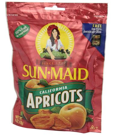 Sun-Maid California Apricots | Whole Natural Dried Fruit - 6 oz | Non-GMO & No Artificial Flavors | Pack of 1 - Buy Online on GoSupps.com