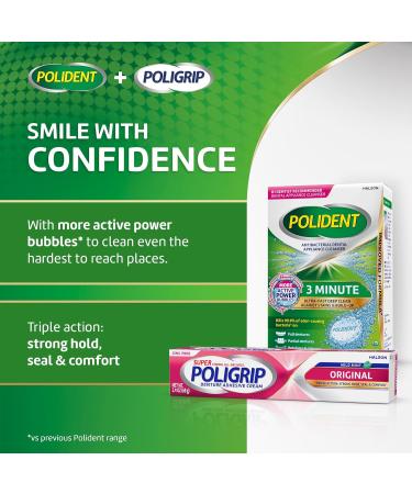 Super Poligrip Original Denture Adhesive Cream - 2.4 oz (Pack of 4) | Zinc-Free Denture Cream - Buy Online on GoSupps.com