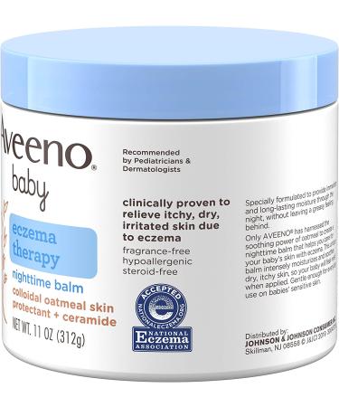 Aveeno Baby Eczema Therapy Nighttime Balm | Soothes Dry Itchy Skin | Hypoallergenic & Fragrance-Free | 11 oz - Buy Online on GoSupps.com