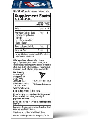 Move Free Ultra Triple Action Joint Support Supplement - 30 Tablets | Type II Collagen, Boron & Hyaluronic Acid | Supports Joint Comfort, Cartilage & Bones | 1 Tiny Pill Per Day - Buy Online on GoSupps.com