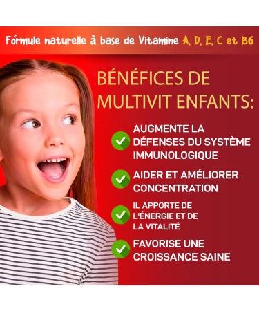 Multivitamin Complex for Children | Strengthens and Protects Defenses | Brings Energy and Wellness | Promotes Correct and Healthy Growth | Sugar Free Gums Cherry Flavor 60U - Buy Online on GoSupps.com