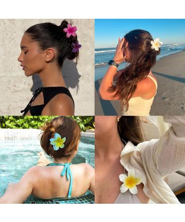 Shop IOSPKKIO Floral Hair Clips - 4 Pack Non-Slip Strong Hold Large Clamps for Thick Hair - Hawaiian Style in 4 Colors - Buy Online on GoSupps.com