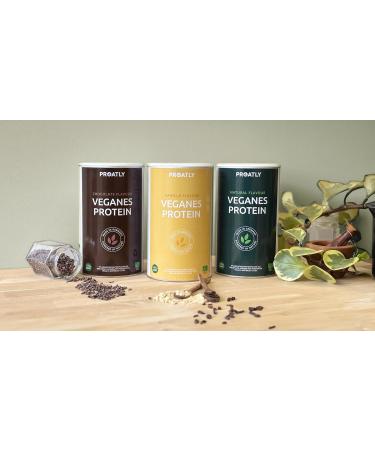 Proatly Vegan organic protein flavour vanilla multicomponent protein from 7 synergistic sources without sweeteners 750 g premium product from Germany - Buy Online on GoSupps.com