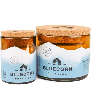 Cedarwood Nutmeg & Lavender Essential Oil Beeswax Candle | Bluecorn Beeswax Botanica | 8 oz Blown Glass Jar - International Shipping Available - Buy Online on GoSupps.com