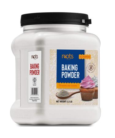 Roots Circle Baking Powder | Gluten-Free All-Purpose Leavening Agent For Cooking and Baked Goods, Desserts, Breads, & Cake | Vegan & Kosher-Safe | 2lb 35oz Airtight Bulk Container 1 Pack