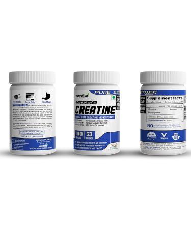 Buy Pure Micronized Creatine Monohydrate Powder - 100g | Optimal Pre/Post Workout Supplement for Muscle Repair & Recovery - International Shipping Available - Buy Online on GoSupps.com