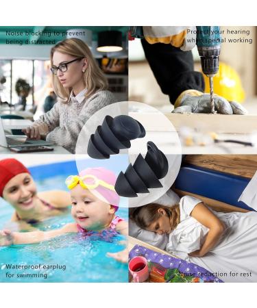 High-Quality Reusable Ear Plugs for Sleeping Noise Cancelling & Hearing Protection - Perfect for Work Concerts Swimming & More - Black Silicone - Buy Online on GoSupps.com