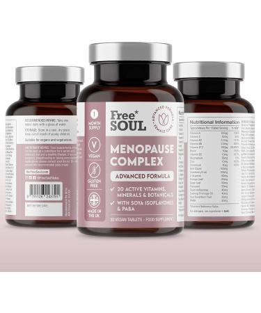 Menopause Supplement for Women - High Strength Support - 20 Active Ingredients- 1 Month Supply - Gluten Free - Free Soul - Buy Online on GoSupps.com