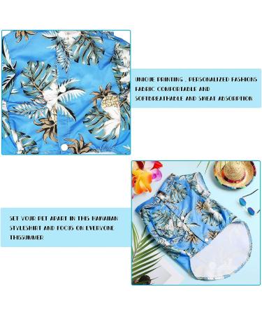 Geyoga 3-Piece Hawaiian Dog Costume Set - T-Shirt, Sunglasses, and Wreath for Small to Medium Dogs in Blue Series - Buy Online on GoSupps.com
