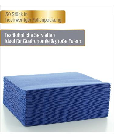 Prime Guest Napkin Blue | Premium Airlaid Napkins for Weddings & Celebrations | 50 Pack | Luxurious Fabric-Like Feel | 40x40 cm - Buy Online on GoSupps.com
