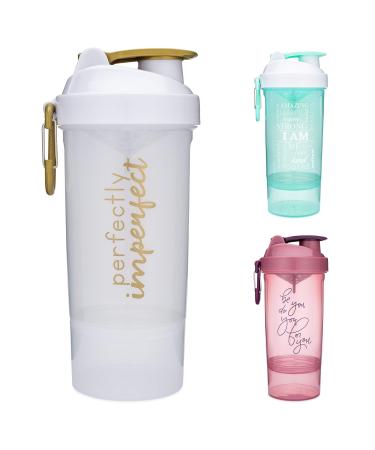 2 Pack] 20-Ounce Shaker Bottle with Motivational Quotes (Be You Plum & Mind  ove