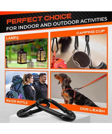 Ahysuet Small Black Carabiner Hook - 40x4mm for Camping Hiking & Outdoor Adventures - Buy Online on GoSupps.com