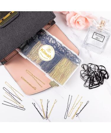 300-Piece Hair Jewelry Set for Girls & Women - Includes Hairpins Bobby Pins Hair Ties & Storage Box - Gold & Black - Perfect for Special Occasions - Buy Online on GoSupps.com