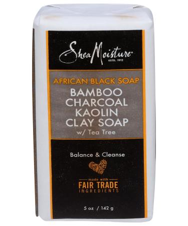 Shea Moisture African Black Soap Bamboo Charcoal Kaolin Clay Soap By Shea Moisture for Unisex - 5 Oz Bar Soap 5 Ounce
