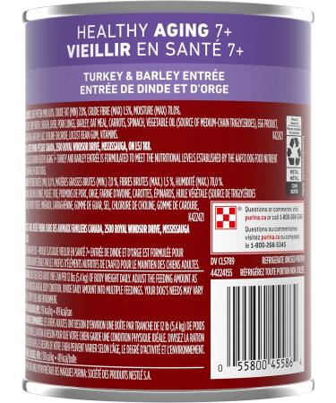 Purina ONE Senior Wet Dog Food Healthy Aging 7+ Turkey & Barley Entree - 368 g Can - Buy Online on GoSupps.com