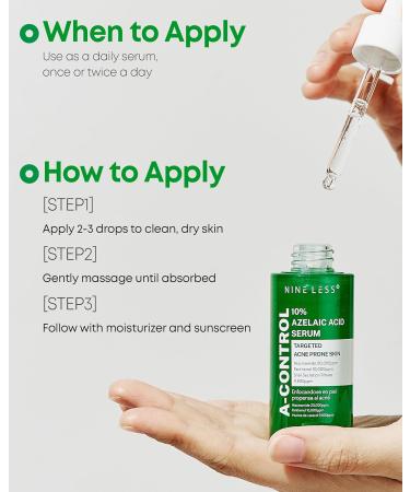 Nineless 10% Azelaic Acid Serum with Niacinamide & Snail Mucin - Redness Relief & Dark Spot Corrector for Face - Facial Serum for Acne-Prone Oil Control & Pore Care 1.01 fl.oz - Buy Online on GoSupps.com