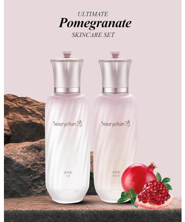 Sooryehan Ultimate Pomegranate Skincare Set - 12.3fl oz | Boost Elasticity Minimize Pores & Wrinkles | Vitamin C Adenosine & Niacinamide - Buy Online on GoSupps.com