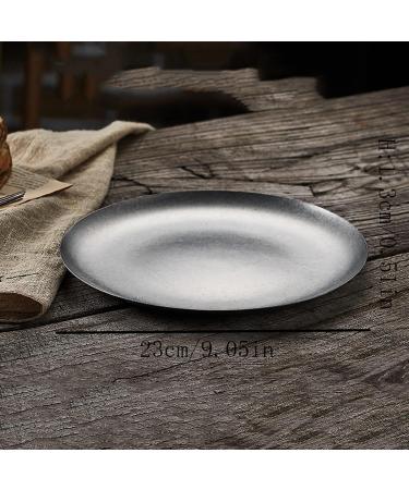 Serving Plates Vintage Industrial Style Stainless Steel Plate Flat Plate Cafe Cake Plate Dinner Plate Home Kitchen Restaurant Small Plate Shallow Plate for Appetizer Dinner and Desserts (Size : 003 - Buy Online on GoSupps.com