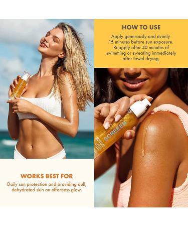 Sunshield Body Glow SPF 50 - Glitter Gold Shimmer Sunscreen | Hydrating Sheer Formula | Sweat & Water Resistant | Vegan & Cruelty Free - Buy Online on GoSupps.com