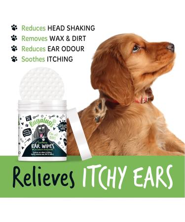 BUGALUGS Dog Ear Cleaner Dog Wipes 100 Biodegradable textured pre-soaked dog ear wipes. Pet Wipes Dog Ear Cleaner Solution Stops Head Shaking Itching & Waxy Ears - Buy Online on GoSupps.com