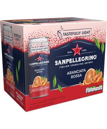 San Pellegrino Italian Sparkling Beverage in Blood Orange Can 6 x 330 ml 69 kCals per can - Buy Online on GoSupps.com