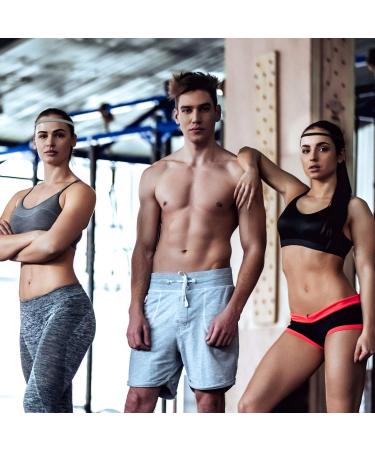 Sumind Non-Slip Sport Headbands Set - 4 Pack in Black & Gray - Buy Online on GoSupps.com