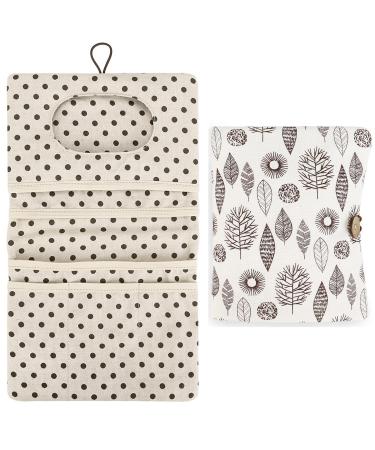 Delitl's diaper bag with wrap pad 2-in-1 organizer and cosmetic bag for mothers for diapers cream wet wipes baby organizers (leaves) (white+leaf printing)