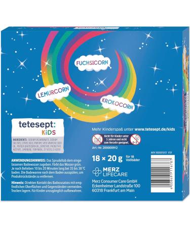 tetesept Rainbow Sparkling Bath for Children - 18 x 20 g - Two-tone tablets to color water purple - Children's bath additive with exciting fizzy foam - Buy Online on GoSupps.com