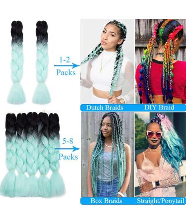 Jumbo Braiding Hair Extensions Colorful Synthetic Hair for DIY Crochet Box Braids Ombre 1Pc 24inch Black to Auburn to Blonde - Buy Online on GoSupps.com