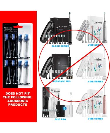 AquaSonic Duo Replacement Brush Heads (8-Pack) - White & Black Dupont Bristles - Buy Online on GoSupps.com