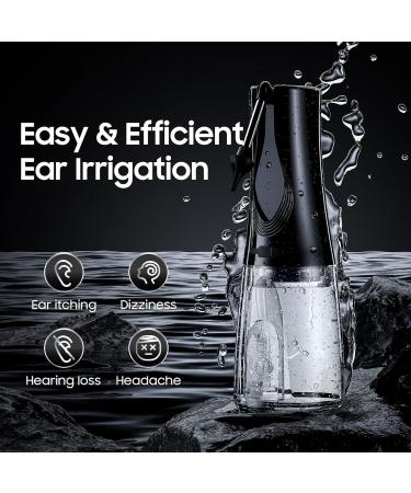 IPX7 Waterproof Ear Wax Flushing Kit - Effective Ear Cleaner with 3 Pressure Modes Rechargeable Safe Ear Wax Removal & 8 Tips - Black - Buy Online on GoSupps.com